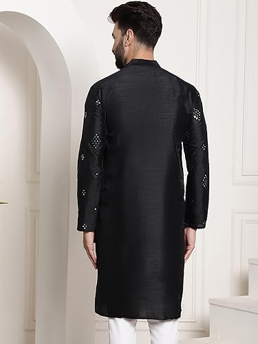 Sojanya (Since 1958 Men'S Silk Blend Mirror Work Only Long Kurta4