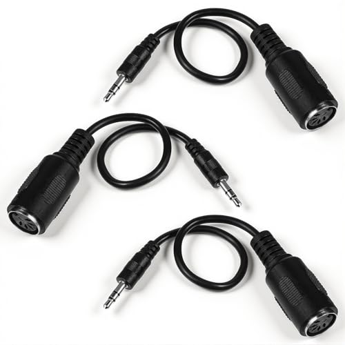 3 Pack of Type-A MIDI to 3.5mm Adapter, 14' MIDI Female to TRS 3.5mm Male Breakout Cable Audio Converter BMIDI-5-35 Type A TRS Male 5-pin DIN Cable Ultra-Small Plugs for Keyboards Synths DAWs