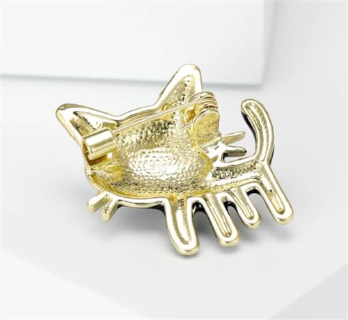 Image of Lovely Enamel Cat Brooch Black Pet Animal Badge Party Casual Brooch Collar Pin Lapel Pin Decorative Brooch Jewelry Gift