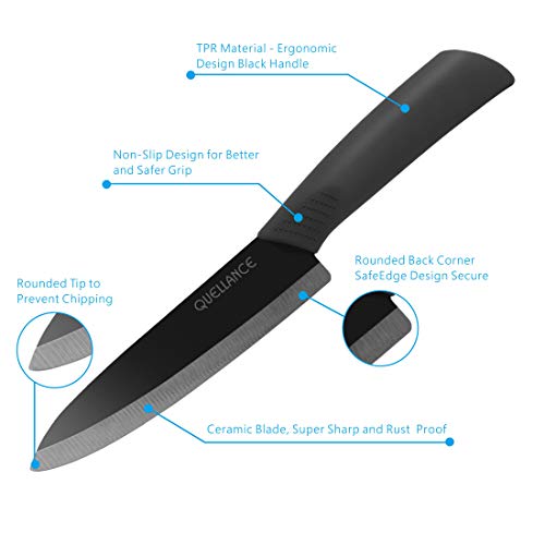 Ceramic Knife Set, Kitchen Knife with Sheath Covers, Very Sharp Kitchen Knife Set, 6
