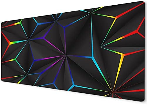 Large Mouse Pad | Mouse Pad Large | XXL Mouse Pad | Mouse Mats | Mousepad Gaming XXL | Gaming Mouse Mat Large | Mouse Mats for Computers | 60 x 30cm Mouse Mat | Geometric Black Grey Red