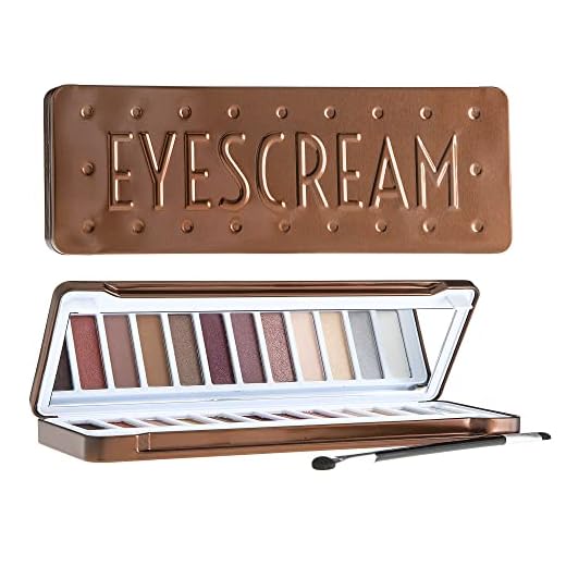 Eyescream Eyeshadow Palette with Brush, Matte, Shimmer, and Metallic Eye Makeup Shades, Long Lasting, Blendable, Neutral Colors, Eyeshadow Palette from Beauty Concepts