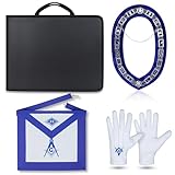 Masonic Regalia Blue Lodge Master Mason +APRON + COLLAR + GLOVES + CASE- Package