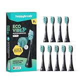happybrush® Cabezales de recambio para cepillo de dientes eléctrico sónico Eco VIBE 3 - Black/Mint - 9 unidades