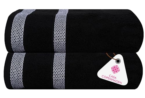 Casa Copenhagen - Egyptian Cotton Solitiare 2 Pcs Hand Towel (40 X 60 cm) Colour : Black (B0CYLYG1W7) Amazon Price History, Amazon Price Tracker