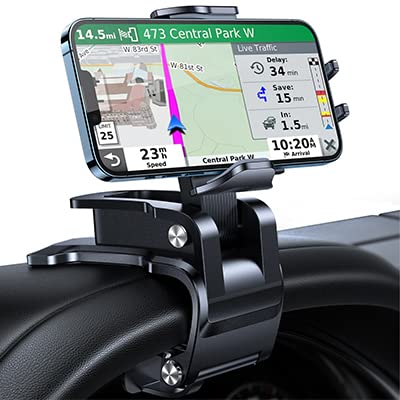 andobil Support Telephone Voiture, [Meilleur Angle de Conduite][Ne Regarde Pas Autour] Porte Telephone Voiture Pince Tableau de Bord Fixe Voiture Téléphone pour GPS iPhone14 13 12 Xiaomi Samsung etc Cover