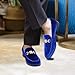 REIHUANNE Men's Penny Slip-on Velvet Loafer Luxury Suede Tuxedo Dress Shoes Fashionable Smoking Slipper Party Prom Wedding Shoes Royal Blue Size 11
