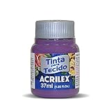 Pintura Acrilex Textil, especial para crear tus diseños en tela, son colores mezclables entre si, con base de agua. Aconsejable usar en tejidos naturales , que no sean sintéticos, como la licra., Aplicar, con pincel, esponja . Intentando no dejar demasiada cantidad., Aconsejable enjuagar la prenda antes simplemente con agua para eliminar el apresto y detergentes, dejar secar 72h y fijar con plancha.