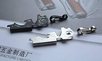 2 pc of 8 in 1 Stainless Steel Multi-function Tool Keychain Outdoor Survival Gear