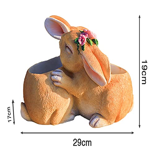Statue de Jardin Originale et Bac à Fleurs Lapin Hugrabbit