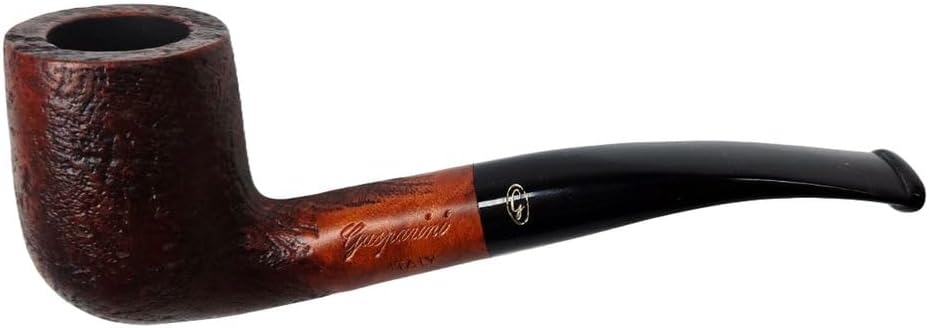 RUSTIC MARRONE semi bent billiard rustic briar tobacco pipe