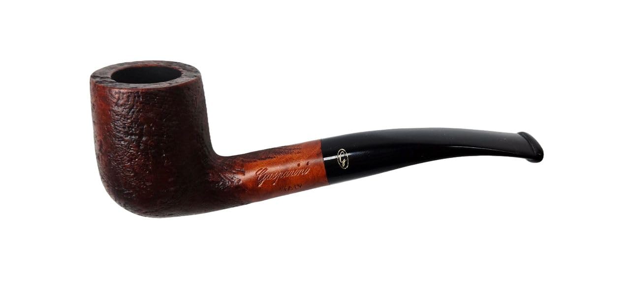 RUSTIC MARRONE pipa da biliardo semi piegata in radica rustica