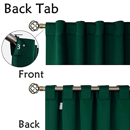 BGment Rod Pocket and Back Tab Blackout Curtains for Bedroom - Christmas Emerald Green Thermal Insulated Room Darkening Curtains for Living Room, 2 Window Curtain Panels (52 x 72 Inch, Emerald) by BGment - Image 2
