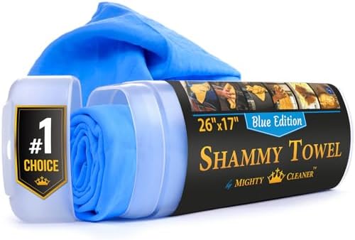 Premium Shammy Cloth - Super Absorbent Reusable Chamois Towel - Scratch-Free Car Drying Towel (26”x17”)