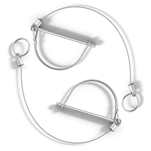 Ayxwkyfc 2 Pack Trailer Pin Trailer Coupler Pin with Anti-Lost Wire Arch Trailer Hitch Pin for Towing Accessories 1/4 x 3.54(6.3mm x 90mm)