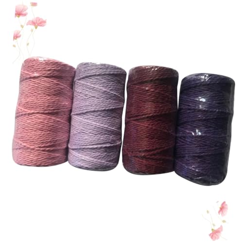 Hohopeti 4rotolo Corda Intrecciata Cotone Yarde Rosa Per Camping e Progetti Artistici