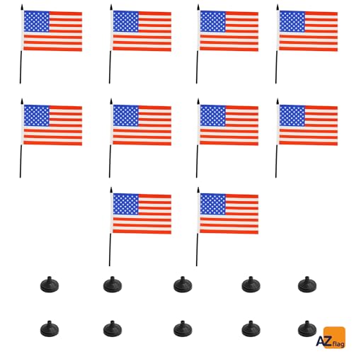 Drapeaux USA en polyester de qualité supérieure AZ FLAG 10 petits modèles 21x14cm sur hampe