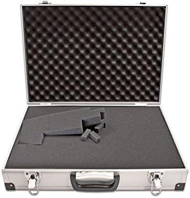 PeakTech 7260 - Carrying Case for Measurement Instrument, Resistant Aluminum Case, Tool Compartment, Foam Padding, with Padlock, High Quality Case, Dustproof, L - 370 x 80 x 230 mm