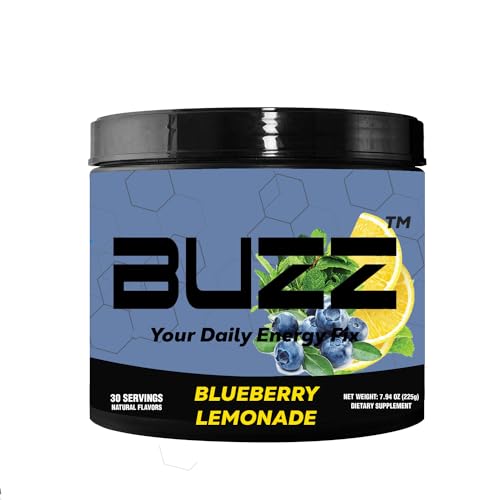 Morning Buzz Sport Energy Powder Drink - Energy Boost Drink Mix - Sugar-Free Energy with Antioxidants - Sports Nutrition Endurance Product- 30 Servings, Blueberry Lemonade, 8 Ounces