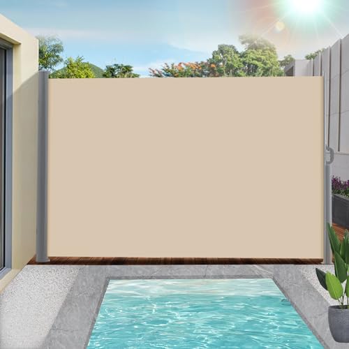 Kbrellaoutlets GM-CLP 118 Inchx71 Inch Retractable Side Awning, Aluminum Outdoor Privacy Screen W/ 280G/M² Polyester cover