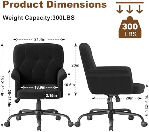 Comfy Home Office Chair - Modern Adjustable Swivel Seat