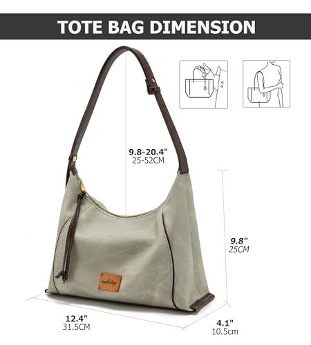 Image of myfriday Women PU Hobo Crossbody Bag, Coin Purse, 2 Straps Shoulder Purse | Anti-scratch PU, center divider, zipper pocket and coin pouch organize cosmetics, wallet and phone for commute or dates