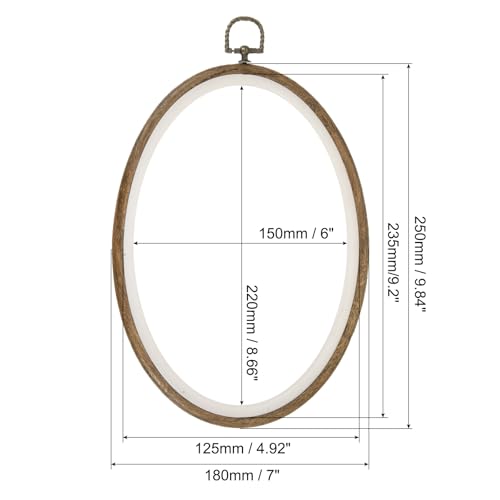 Image of MECCANIXITY Embroidery Hoop Frame 9x6 Inch Oval Imitated Wood Cross-Stitch Ring for Art Craft Sewing Ornament