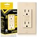 Faith 15A GFCI Outlet, ETL Listed, Non-Tamper-Resistant GFI Duplex Receptacles with LED Indicator, Self-Test Ground Fault Circuit Interrupter with Wall Plate, Ivory