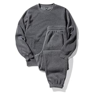 [Nutopia] スウェット 裏起毛 パジャマ メンズ 上下セット 秋冬 ルームウェア ゆったりシルエット 男女兼用 ペアパジャマ 部屋着 セットアップ 防寒 柔らか 裏フリース チャコール ライトグレー 1P/2P/3P