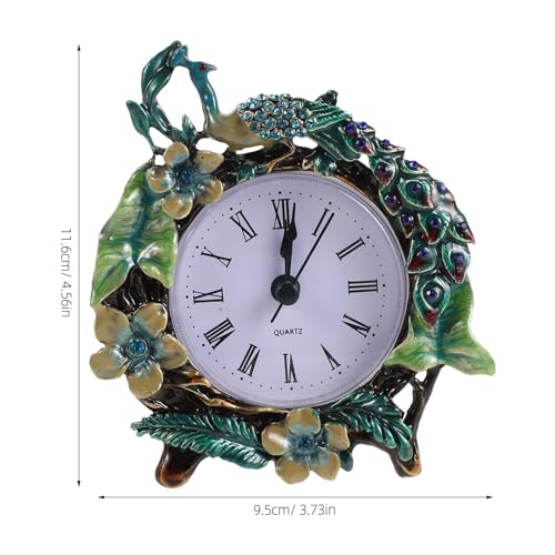 Reloj de escritorio vintage analógico mini para decorar sin pilas 3