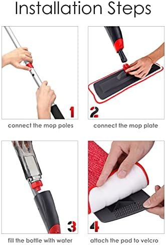 VENETIO Premium Spray Mop for Floor Cleaning with Washable Pad and Refillable Sprayer - Reusable Wet Microfiber Mop Set for Wood, Hardwood, Laminate, Vinyl, Ceramic Tile, Kitchen, Ideal for Pet Owner