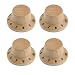 Dopro 4pcs Wood Knobs Strat Style Bell Knobs Wood Control Knobs Guitar Bass Top Hat Knobs with Numbers Maple Wood