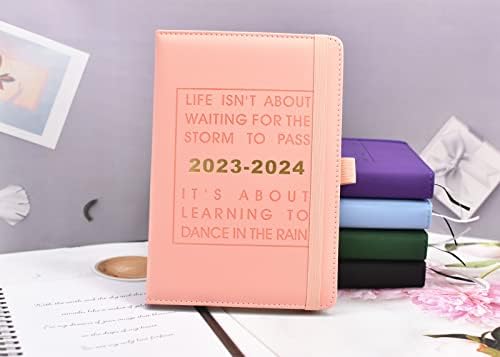 2023 2024A5 Diary Planner,23/24 diary day a page, Weekly&Monthly Planner with Monthly tab, Jan-Dec 2023 with Pen Holder, 320Page (Black 2023.07-2024.06)