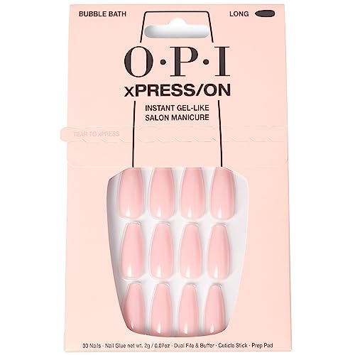 Bubble Bath Nails for Women Over 50: The Elegant Manicure That Flatters Every Hand 15 OPI xPRESS/ON Bubble Bath | Nude Pink Long Coffin Press On Nails | With Nail Glue | Long Lasting, Reusable, Non-damaging