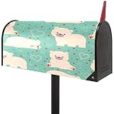 Boîte aux lettres aimantée motif ours et cœurs - Dimensions standard - 45,7 x 50,8 cm