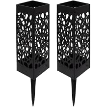 2 Grave Vases, Spiked, Black Resin Holders, Cemetery Floral Decor