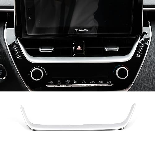 Jieosdin JE000202300029-1 Car Accessories Center Console Screen Dash Board Side Air Conditioning A/C Vent Panel Frame Cover Trim Matte Silver Fit cover