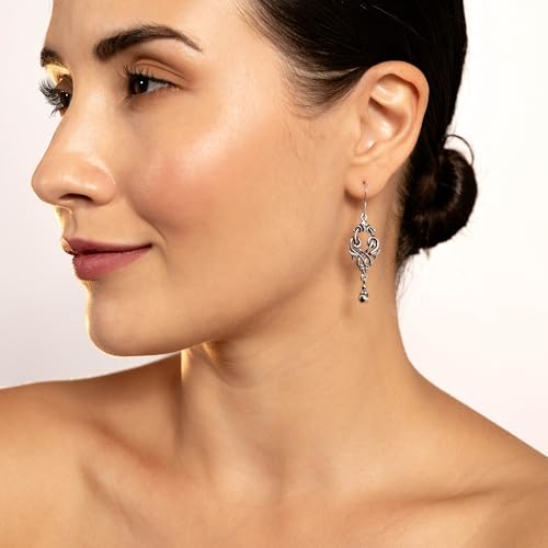 Silvershake 925 Sterling Silver Victorian Style Dangle Hook Earrings or Pendant with Necklace2