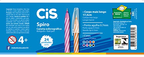 Caneta Esferográfica, CIS, Spiro, 52.0600, 24 Unidades
