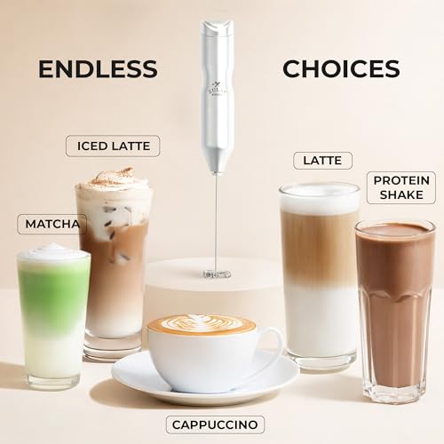 Image of Zulay Kitchen Powerful Frother Wand AA Batteries Included, Ultra Fast Handheld Drink Mixer, Comfort Milk Frother, Stainless Steel Whisker, Frother Handheld for Coffee, Protein & Matcha - Frothmate 2.0