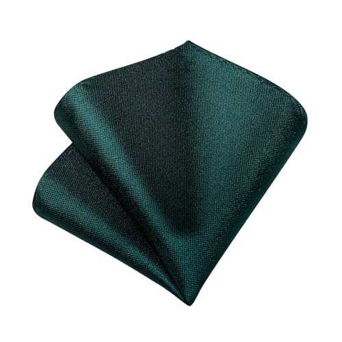 Image of DiBanGu Mens Silk Necktie Solid Color Tie and Pocket Square Cufflink Tie Clip Set Woven Plain Ties for Men Wedding Party