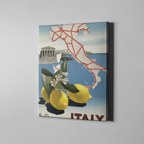 Póster de viaje de Italia impreso en lienzo de galería de tamaño mediano 2