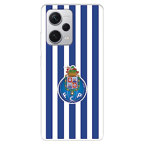 Capa para Xiaomi Redmi Note 12 5G do futebol Club Porto escudo às riscas tansparente para proteger o seu telemóvel. Capa de silicone flexível com licença oficial futebol clube porto