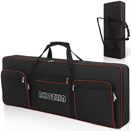 Akozlin 49 Keys Electric Piano Keyboard Gig Bag With Adjustable Straps And 5-Pocket For Keyboard Accessaries,49 Key Keyboard Case Interior:36.6"X14.2"X4.72" #TOP6