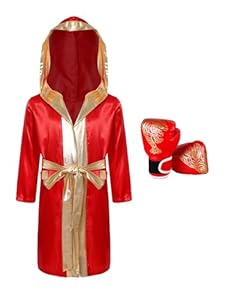 Freebily CH1072 Szlafrok Bokserski Dziecięcy z Rękawicami