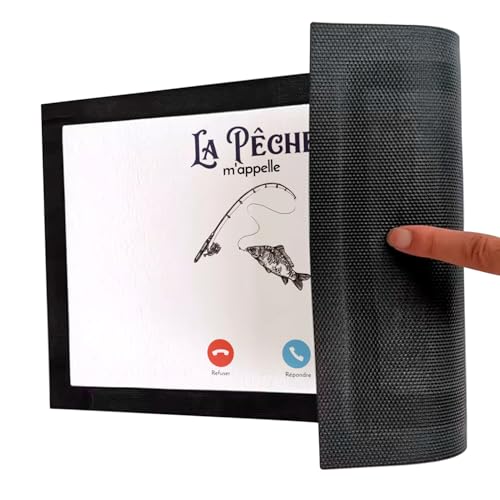 Paillasson Blanc La Pêche idée cadeau original pour pêcheur