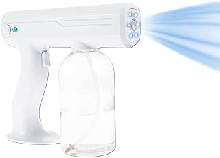 Portable Handheld 400ml Nano Sanitizer Sprayer Cordless Disinfectant Fogger Gun - Professional Disinfectant Fogger Machine, Blue Light Foggers for Touchless Sanitization