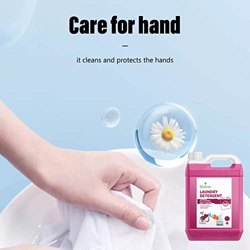 Image of Shatras Liquid Detergent 5 Liter | Pink Lily Fragrance Laundry Liquid | Concentrated Fabric Care Formula | Suitable for Top Load & Front Load Washing Machines & Bucket Wash