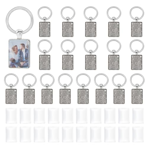 Kit para fabricación de llaveros personalizados con fotos familiares y cristales rectangulares