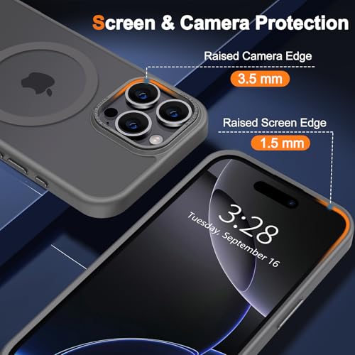 Hython Case for iPhone 16 Pro Case Magnetic Translucent Matte Phone Cases 6.3" [Compatible with MagSafe] Thin Slim Fit Shockproof Bumper Hard Protective Cover for Women Men Girls, Frosted Gray by Hython - Used condition - Image 4